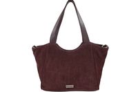 Torebka damska zamszowa typu worek - Bordowa