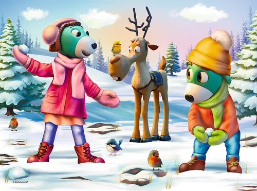 Puzzle 30 Elementów. Rodzina Treflików. Świąteczny Czas Trefilków na Arena.pl