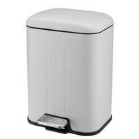 Kosz na śmieci z pedałem prostokątny 5l szary matowy pokrywa wolnoopadająca