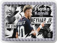 PROSTOKĄTNY OPŁATEK NA TORT A4 20x29CM - NEYMAR PIŁKA + IMIĘ