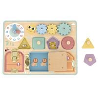 TOOKY TOY Tablica Manipulacyjna Montessori Zamki Zębatki Sorter Zegar