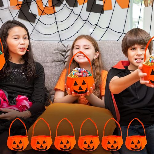 Yisscen Zestaw 6 torebek na Słodycze na Halloween ze Wzorem Dyni na Arena.pl