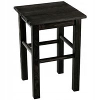 KADAX Drewniany Taboret Stolek Kuchenny Solidny Czarny Kwadratowy