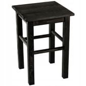 KADAX Drewniany Taboret Stolek Kuchenny Solidny Czarny Kwadratowy