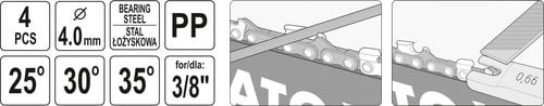 zestaw do ostrzenia łańcucha 4.0mm 4szt - yt-85040 na Arena.pl