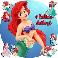 OPŁATEK NA TORT 20CM - SYRENKA ARIEL ARIELKA + IMIĘ + GRATIS! 15CM 18CM