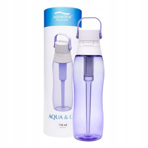 BUTELKA FILTRUJĄCA NA WODĘ AQUALOGIS BIDON Aqua&Go Tritan Fioletowa 750ml na Arena.pl