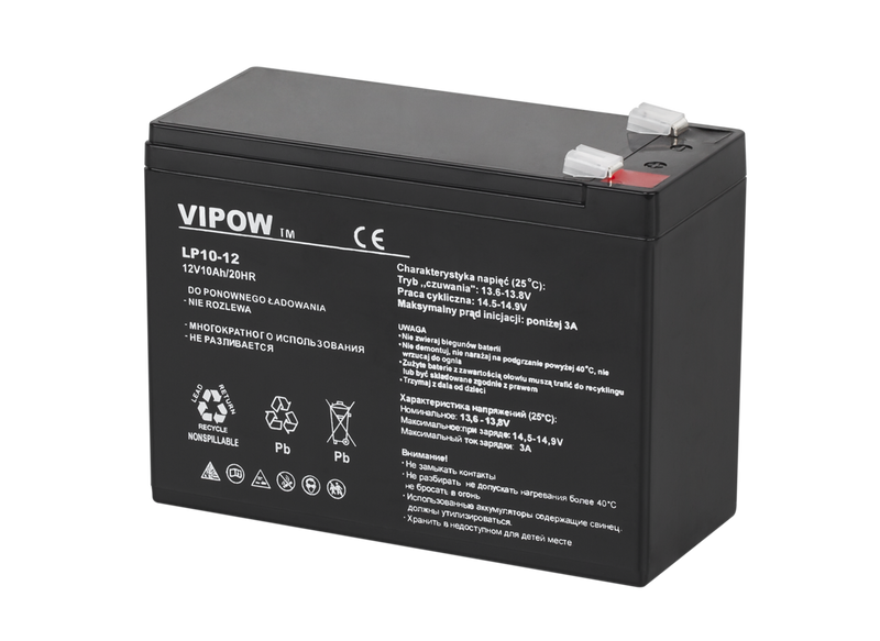 BAT0215 Akumulator żelowy VIPOW 12V 10Ah zdjęcie 1