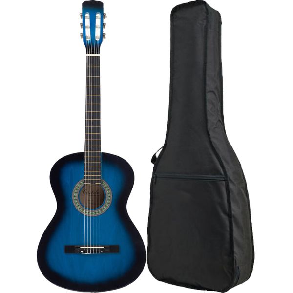 Gitara klasyczna Castelo 4/4 Niebieska od 12 lat dla dorosłych Pokrowiec zdjęcie 1