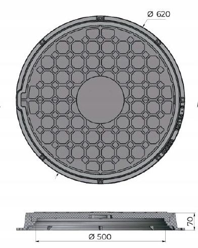 Pokrywa Właz do Szamba Studni Ø500 A15 (15 kN) BabylonPlast Produkt na Arena.pl