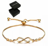 BRANSOLETKA ZŁOTA DAMSKA 585 NIESKOŃCZONOŚĆ SWAROVSKIK NA PREZENT ŻONIE