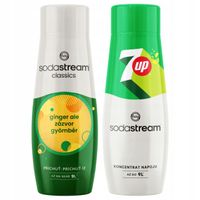 2X SodaStream IMBIR GINGER + 7UP Cytryna Limon Syrop do Saturatora Koncentr