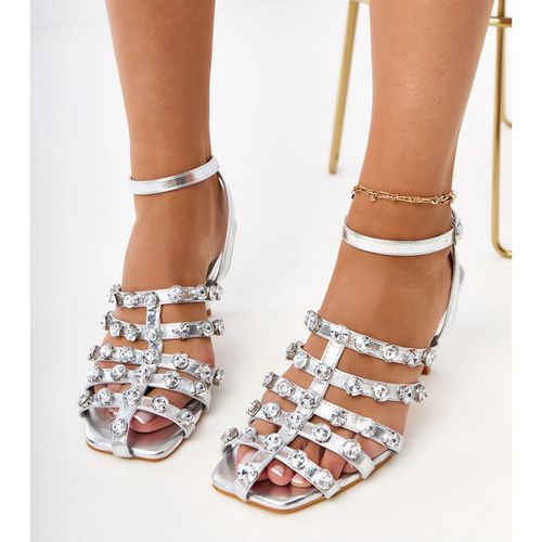 Srebrne sandały zabudowane z cyrkoniami r.40 na Arena.pl