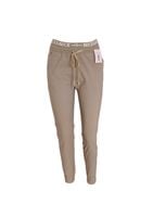 Długie Elastyczne Spodnie Sportowe Na Gumce Ściągacz W Pasie M/L Beżowe