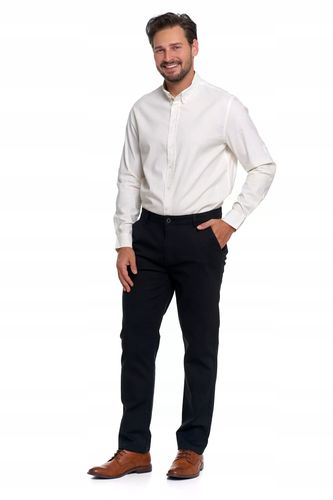 SPODNIE MĘSKIE Eleganckie Czarne Chinosy Nogawka Prosta Modne MORAJ r. 32 na Arena.pl