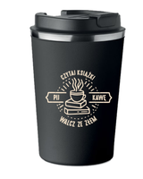 Kubek Termiczny Premium z Nadrukiem CZYTAJ KSIĄŻKI PIJ KAWĘ 350ml KT_058