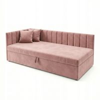 Łóżko z materacem SILEO 80/195 Tapczan jednoosobowy - różowe