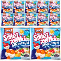 nimm2 Śmiejżelki Mlekosmyki Żelki owocowe z witaminami 90 g x 12 sztuk