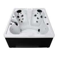 Wanna ogrodowa z hydromasażem SPA 4 osobowa zewnętrzna szara CAPRI II 4 biała perła 1800x1600x760 mm