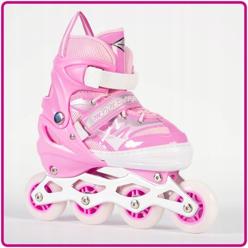 ROLKI REGULOWANE DLA DZIECI DZIEWCZYNKI 38-41 RÓŻOWE DZIECIĘCE MŁODZIEŻOWE na Arena.pl