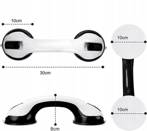 UCHWYT DO ŁAZIENKI BEZ WIERCENIA NA PRZYSSAWKI POMOCNA PORĘCZ DLA SENIORA na Arena.pl