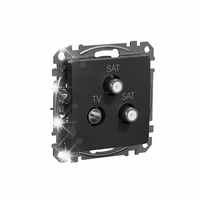GNIAZDO TV/SAT/SAT SCHNEIDER SEDNA DESIGN CZARNY