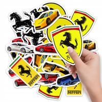 NAKLEJKI NA ZESZYT NALEPKA Z POSTACIAMI SAMOCHÓD FERRARI AUTO WZORY 10SZT