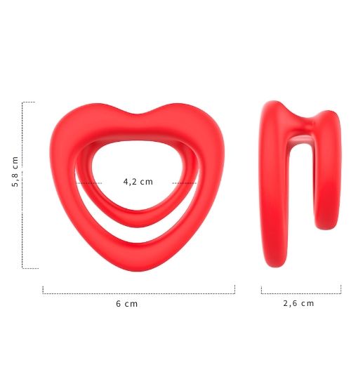 Podwójny ring serduszko zdjęcie 5