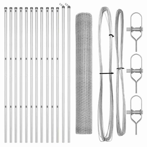 Ogrodzenie z słupkami Srebrny 1 x 25 m Stal pokryta PCV na Arena.pl