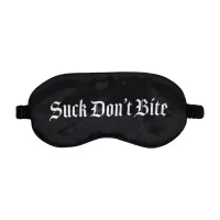 suck don't bite satynowa maska na oczy czarna - komfortowy model z