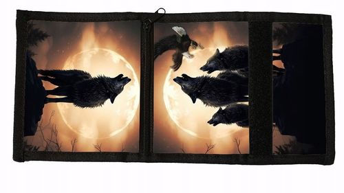 Portfel na Rzep WILK Wolf moon KSIĘŻYC materiałowy na Arena.pl
