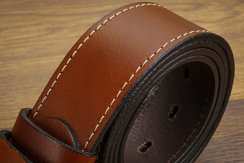 Pasek 110cm Męski Szeroki do SPODNI JEANS Brązowy na Arena.pl