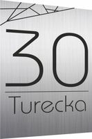 Tabliczka Tablica ADRESOWA dibond 30x20 NUMER DOMU srebrna różne wzory