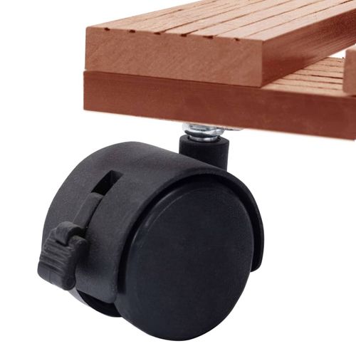 Stojaki na kółkach pod donice, 2 szt., brąz, 30x30x7,5 cm, WPC na Arena.pl