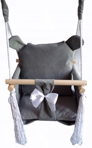 HUŚTAWKA DLA DZIECI miś kolor SZARY zdjęcie 2