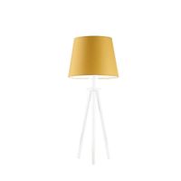 Lampka BERGEN abażur musztardowy stelaż biały