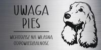 Tabliczka 20x10 cm UWAGA PIES Cocker spaniel LAMINAT Z GRAWEREM