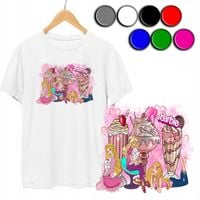 KOSZULKA DZIECIĘCA T-SHIRT Z NADRUKIEM - BARB.IE LALKI LALKA - M 134-140