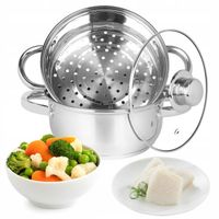 GARNEK do gotowania na PARZE Indukcja GAZ STAL POKRYWKA Tadar Sano 2L 3 el