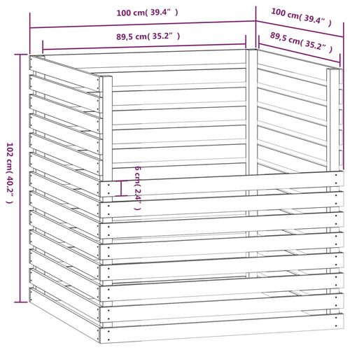 Kompostownik, 100x100x102 cm, lite drewno sosnowe na Arena.pl