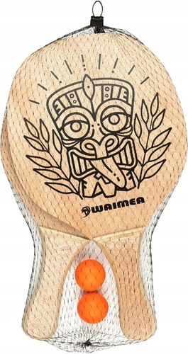 Rakietki drewniane zestaw do tenisa plażowego paletki + piłeczka WAIMEA na Arena.pl