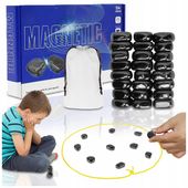 MAGNETYCZNA GRA W SZACHY KAMIENIE MAGNETYCZNE GRA EDUKACYJNE ZESTAW 30 Kul