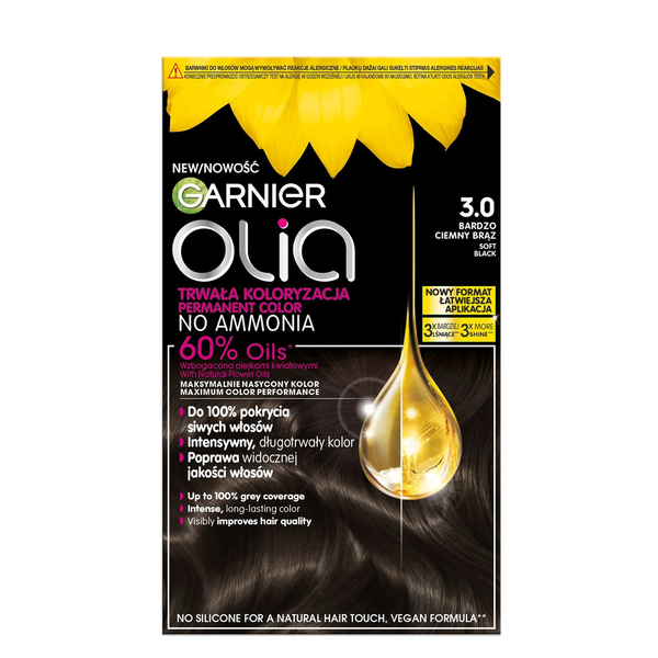 GARNIER Olia Farba do włosów nr 3.0 Soft Black zdjęcie 1