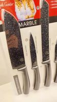 2 x Noże kuchenne zestaw 5 sztuk MG Home Marble komplet blister stal nierdz