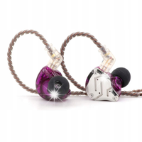 Linsoul KZ ZS10 Pro Douszne słuchawki HiFi, 2-pinowy kabel srebrno-czarne