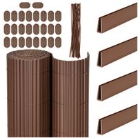 Osłona PVC maskująca 400x100 cm, profile zestaw na balkon, taras, ogrodzenie brązowe