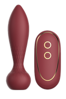 wibrujący korek analny silikonowy romance romy bordowy z pilotem usb