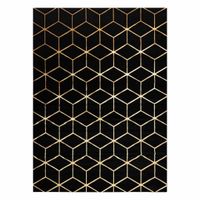 RUG/LU/MOSSE/HEXAGON2/BLACK+GOLD/60x250