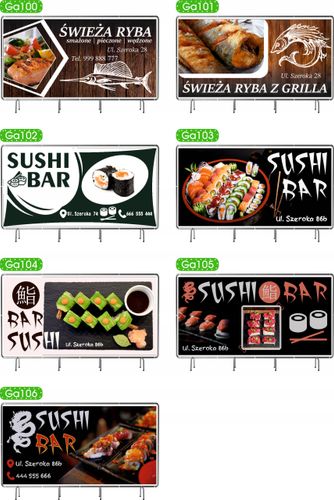 BANER REKLAMOWY 200x100 cm duży wybór różne wzory SUSHI BAR RESTAURACJA na Arena.pl