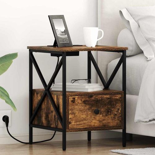 Szafka Nocna z szufladą Wędzony dąb 41.5 x 40.5 x 55 cm na Arena.pl